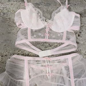 For Love and Lemons Lace Flower Lingerie Set